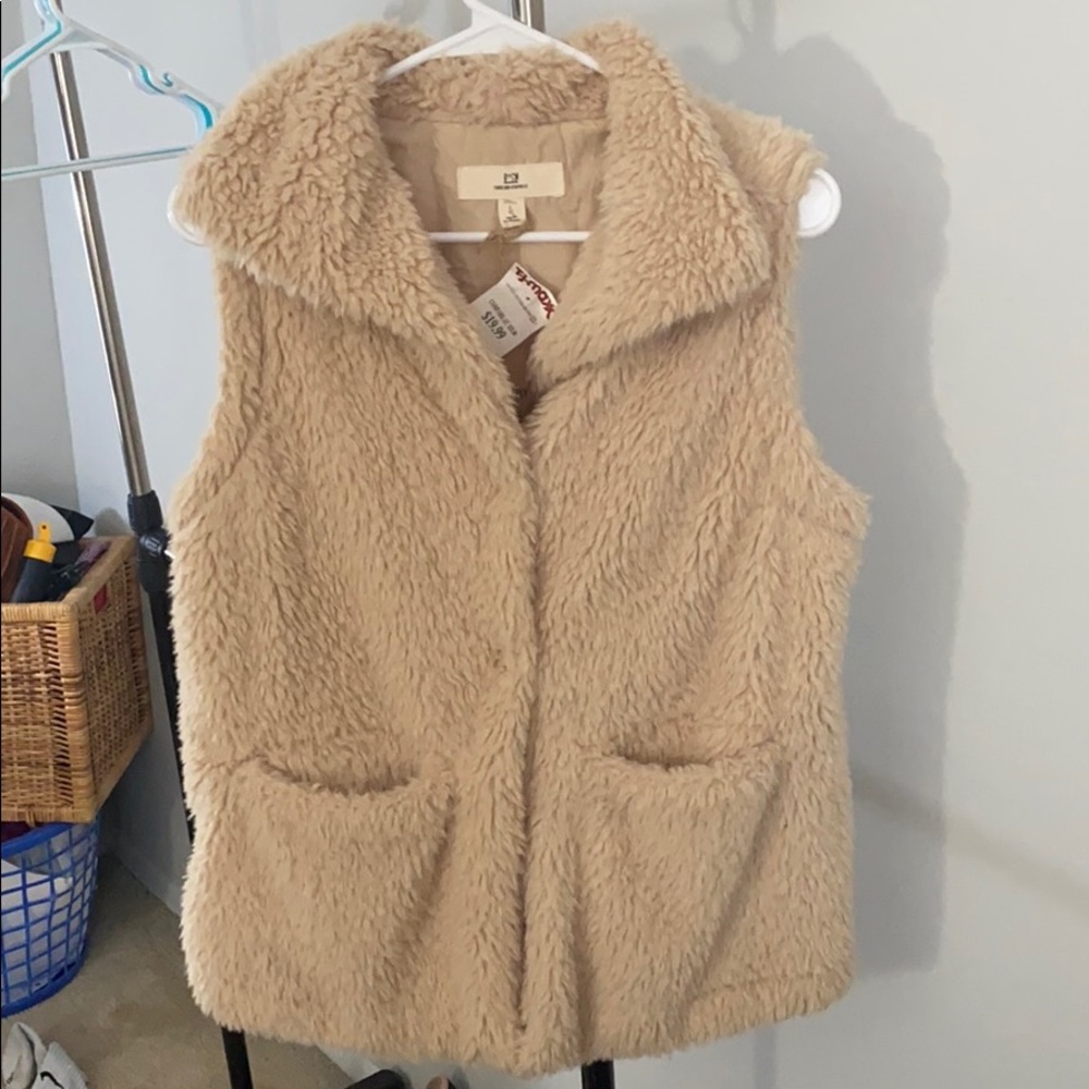 Tan Fuzzy Vest